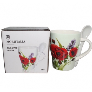 Cốc Sứ Xương MORIITALIA 1045400A (12OZ Kèm Muỗng)