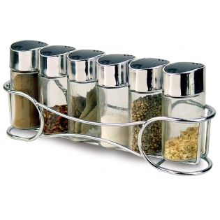 BỘ GIA VỊ 6 MÓN CÓ KHAY INOX MORIITALIA 8142002