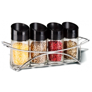 BỘ GIA VỊ 4 MÓN CÓ KHAY INOX MORIITALIA 8704002