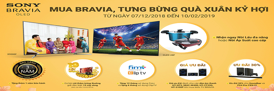 Khuyến Mãi Tết Kỷ Hợi Vàng Sung Túc cùng Sony