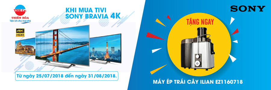 TƯNG BỪNG QUÀ TẶNG HẤP DẪN KHI MUA TIVI SONY BRAVIA 4K