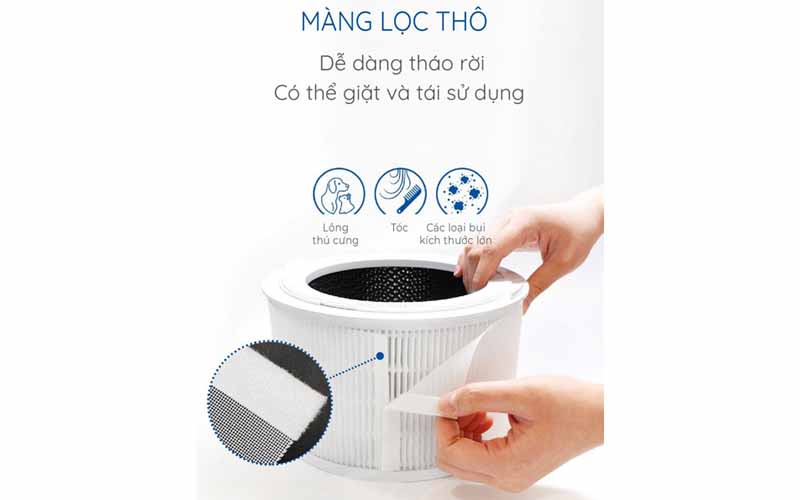 Máy lọc không khí CLAIR K2M24W màu trắng