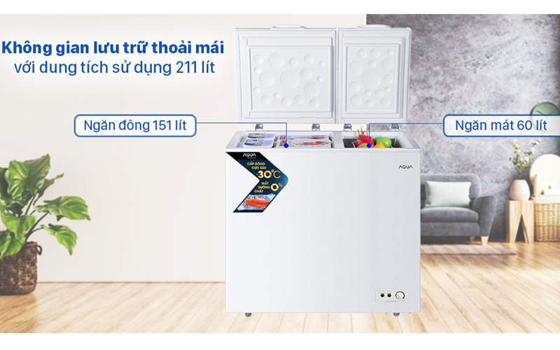 Tủ đông AQUA 211 Lít AQF-C3102S