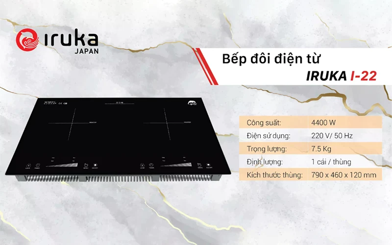 Bếp điện từ đôi Iruka I-22