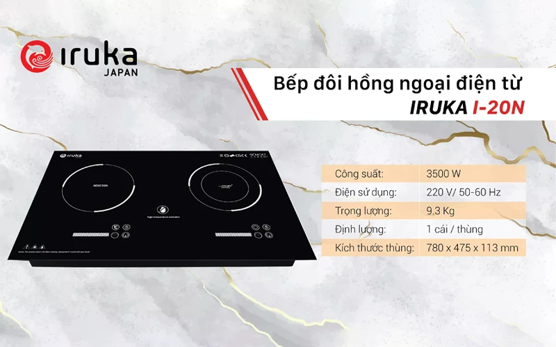 Bếp hồng ngoại điện từ Iruka I-20 (NEW)