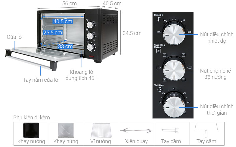 Lò nướng Bluestone 45 lít EOB-7567