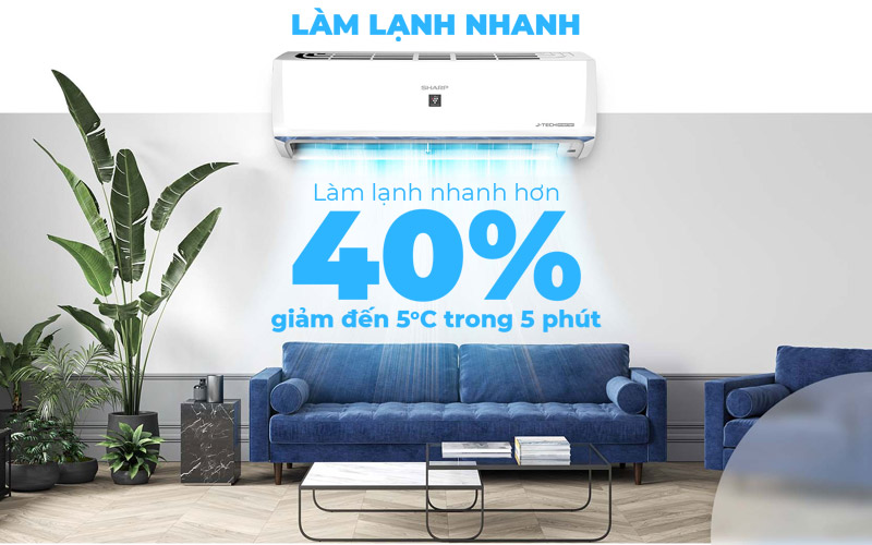 Máy lạnh Sharp inverter 1.5 HP AH-XP13BSW