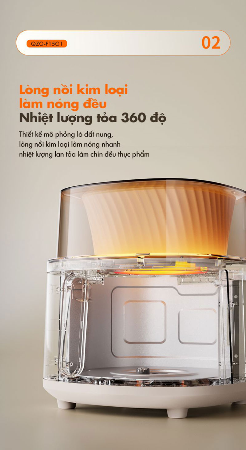 Nồi chiên không dầu Bear 6 lít QZG-F15G1