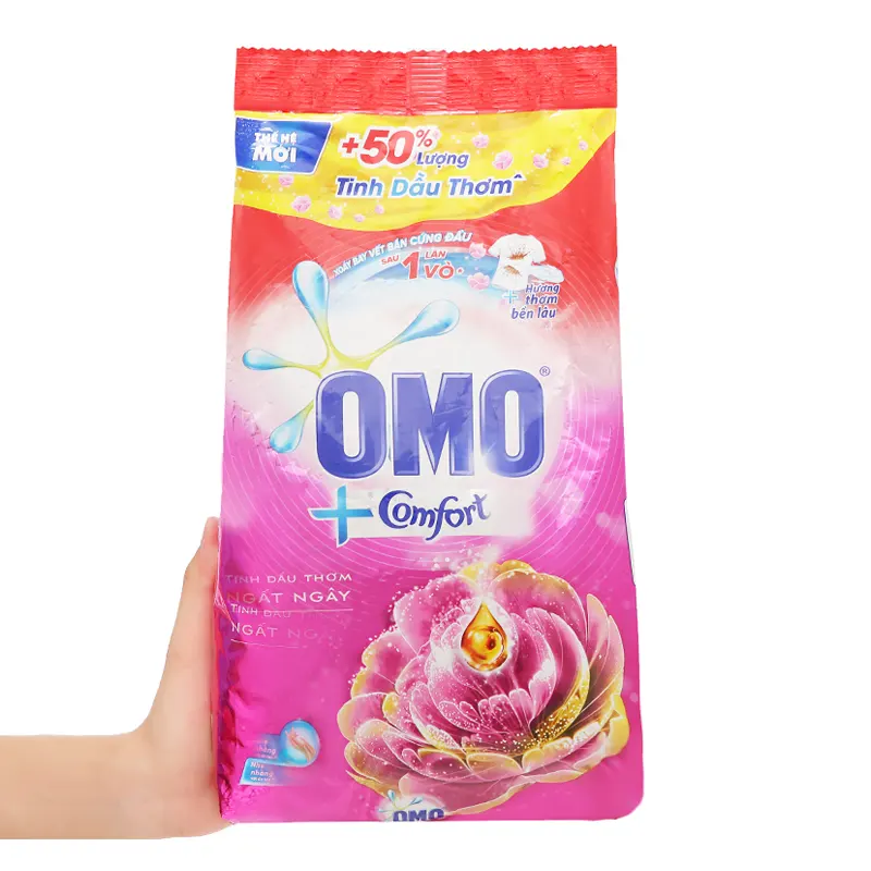 Bột giặt OMO COMFORT tinh dầu thơm ngất ngay hồng 2.7KG