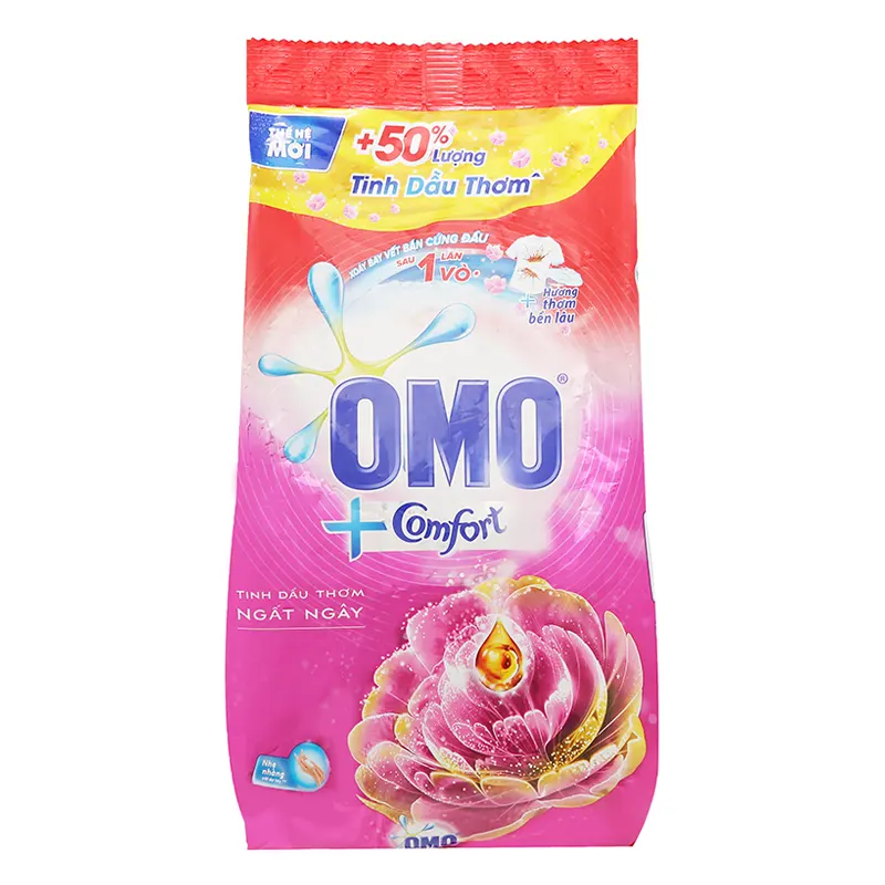 Bột giặt OMO COMFORT tinh dầu thơm ngất ngay hồng 2.7KG