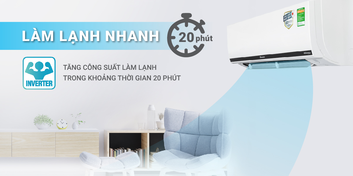 Máy lạnh Daikin làm lạnh nhanh