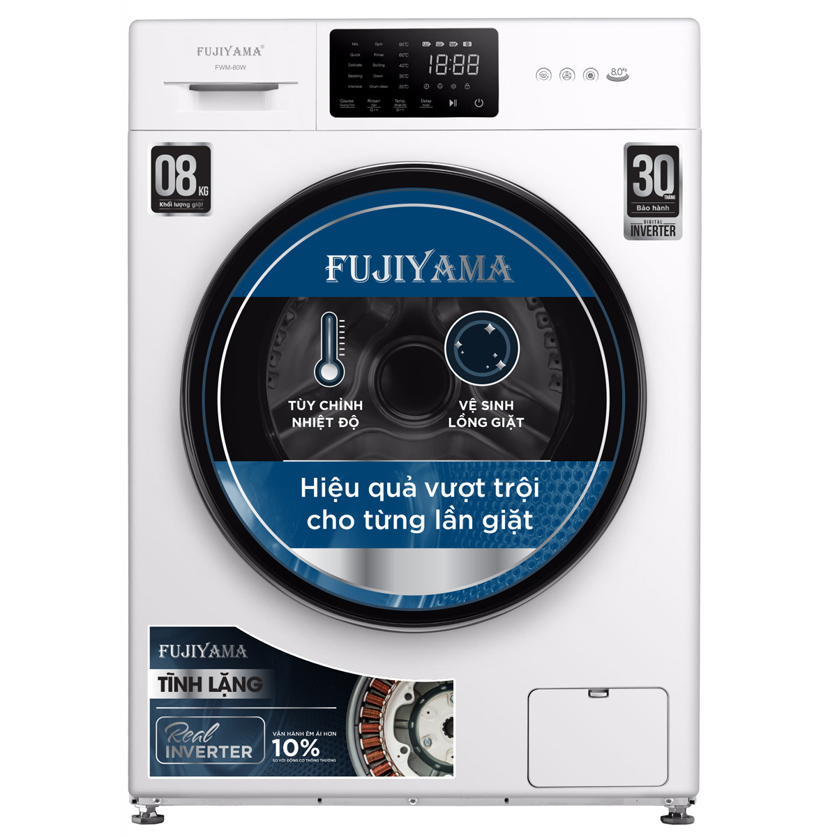 Máy giặt Fujiyama Inverter 8kg FWM-80W