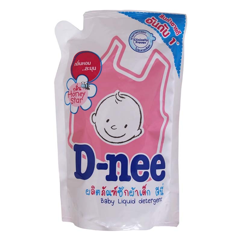 Nước giặt quần áo em bé D-NEE hồng 600ml