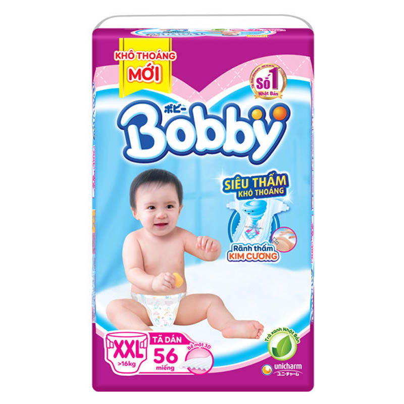 Tã trẻ em BOBBY dán siêu thấm XXL56