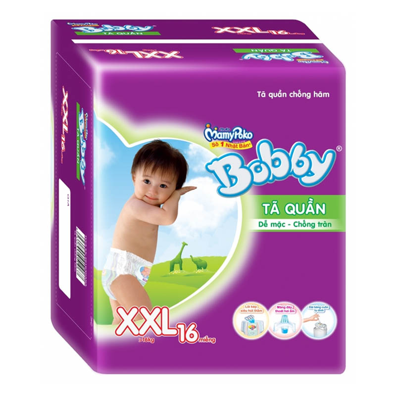 Tã trẻ em BOBBY quần siêu thấm L16