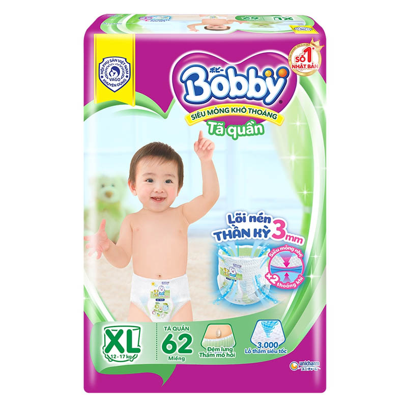 Tã trẻ em BOBBY quần siêu thấm XL62