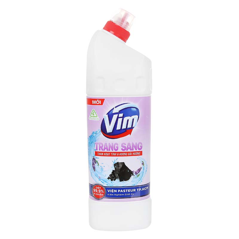 VIM tẩy rửa trắng sáng oải hương than hoạt tính 870ML