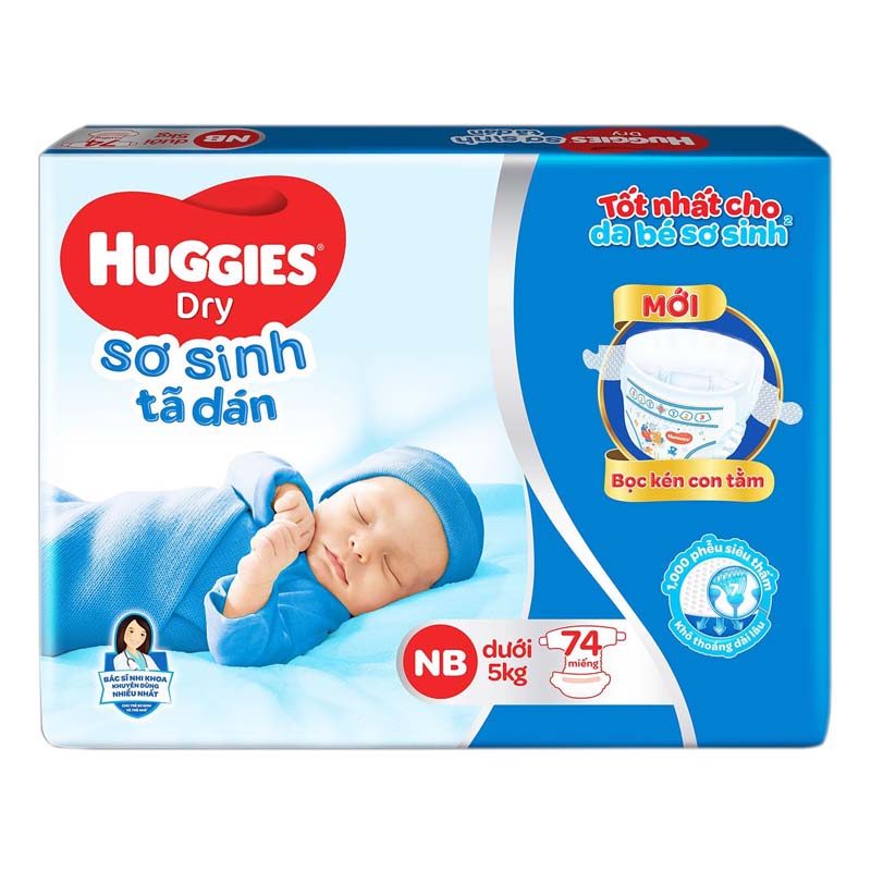 HUGGIES Tã dán sơ sinh NEWBORN NB74*3