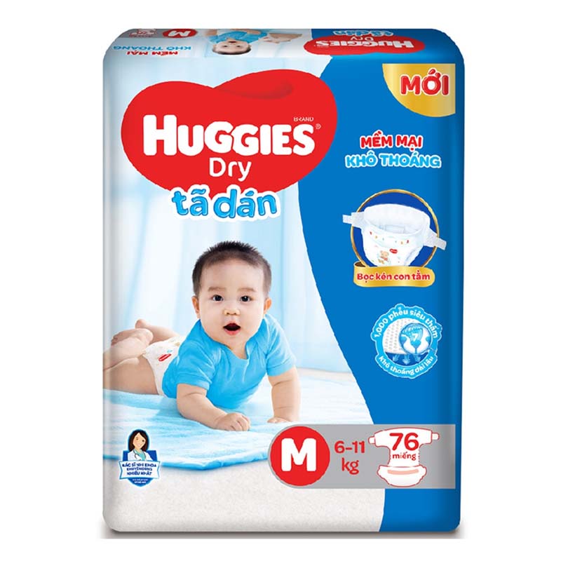 Tã HUGGIES DRY SUPER JUMBO - M 76*3