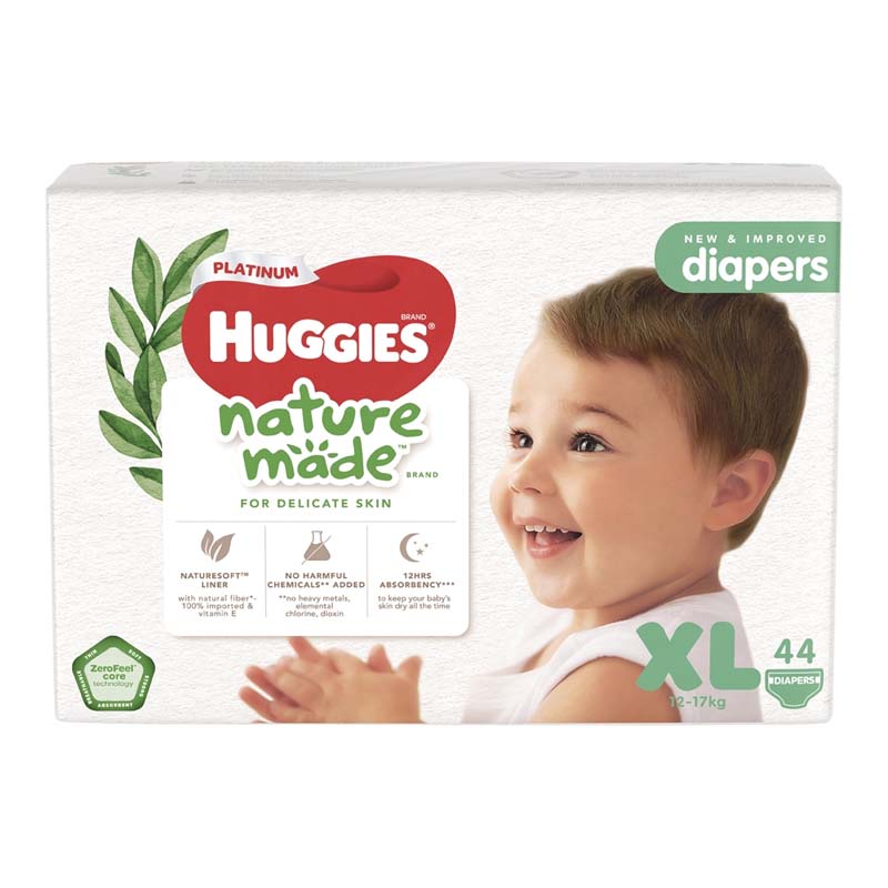 Tã dán siêu cao cấp HUGGIES PLATINUM NATUREMADE XL 44X3