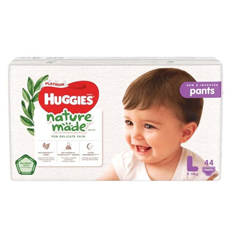 Tã quần cao cấp HUGGIES PLATINUM NATURAL L 44 MIENG