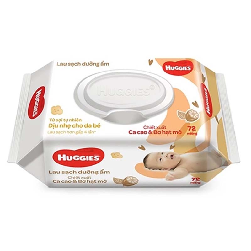 Khăn ướt HUGGIES lau sạch dưỡng ẩm 72M