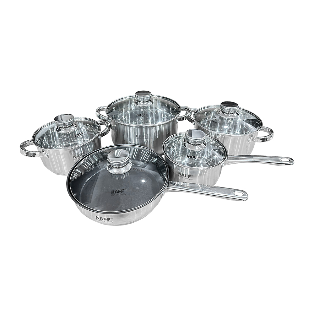 BỘ NỒI CHẢO INOX 5 MÓN KAFF KF - ST005Fr