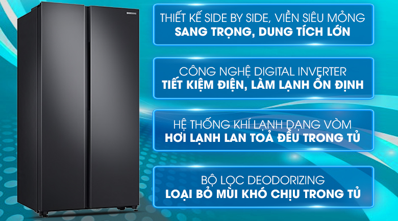 Tủ lạnh Samsung inverter 647 lít RS62R5001B4-SV