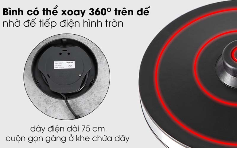 Bình đun siêu tốc Tefal KI800D68