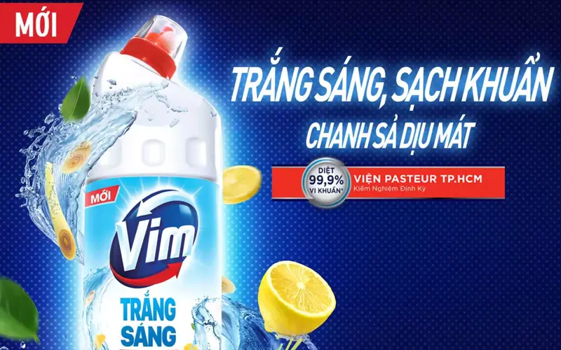 Gel tẩy rửa VIM hương chanh sả 870ml