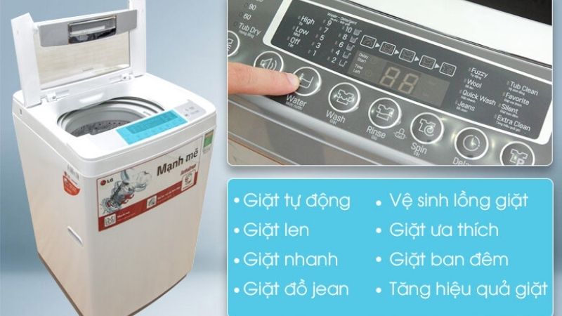 sử dụng máy giặt lG cửa trên