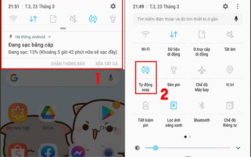Điện thoại không xoay được màn hình