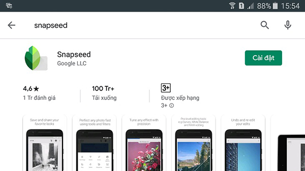 Snapseed là ứng dụng chỉnh ảnh miễn phí