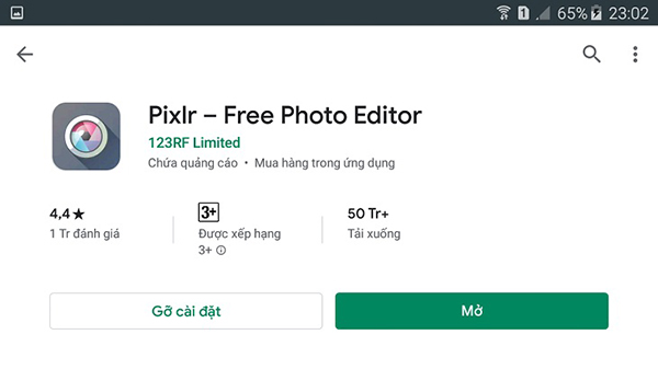 Pixlr cũng dành riêng cho hệ điều hành Android