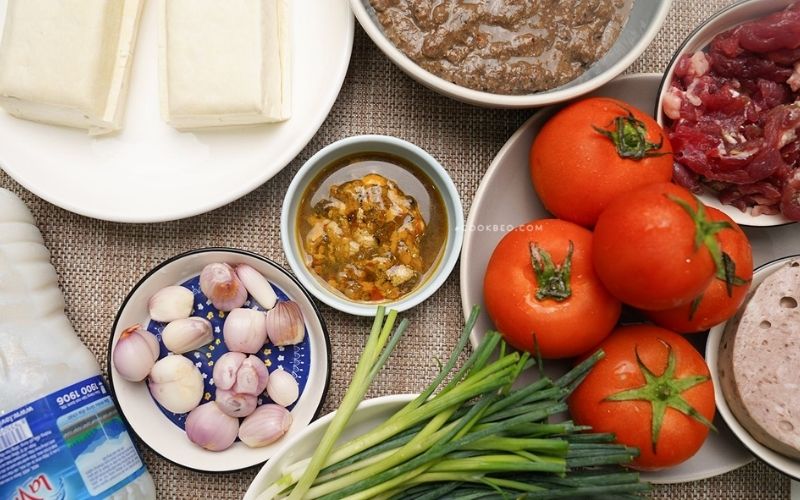 nguyên liệu nấu bún cua đồng
