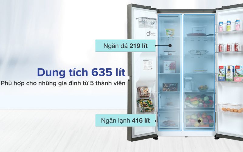 Tủ lạnh LG Inverter 635 lít GR-D257JS