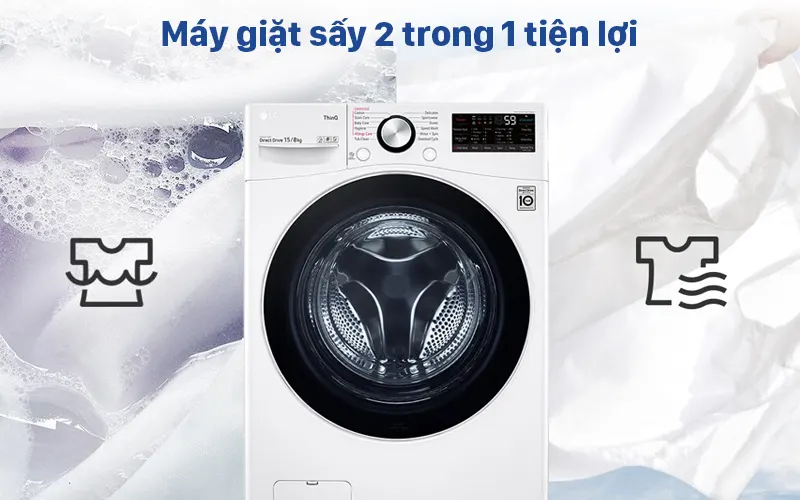 Máy giặt sấy LG F2515RTGW