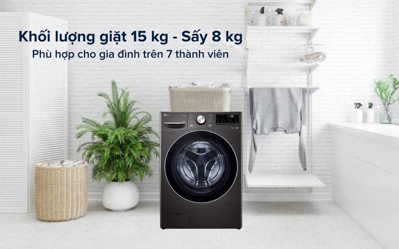 Máy giặt sấy LG Inverter 15kg F2515RTGB