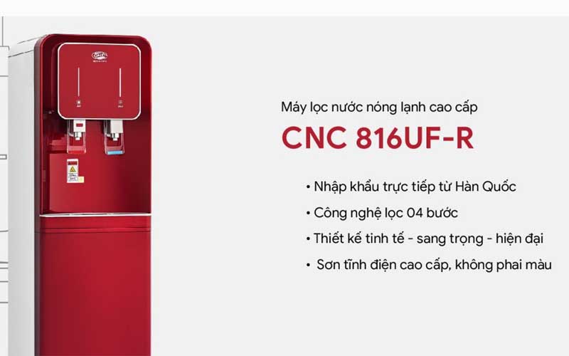 Máy lọc nước uống nóng lạnh CNC816UF - Đỏ/xám