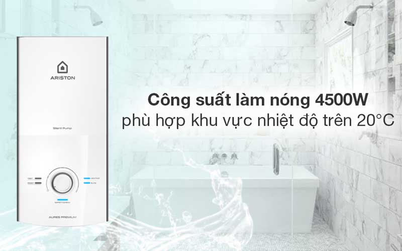 Máy nước nóng trực tiếp ARISTON AURES PREMIUM 4.5P  IVORY