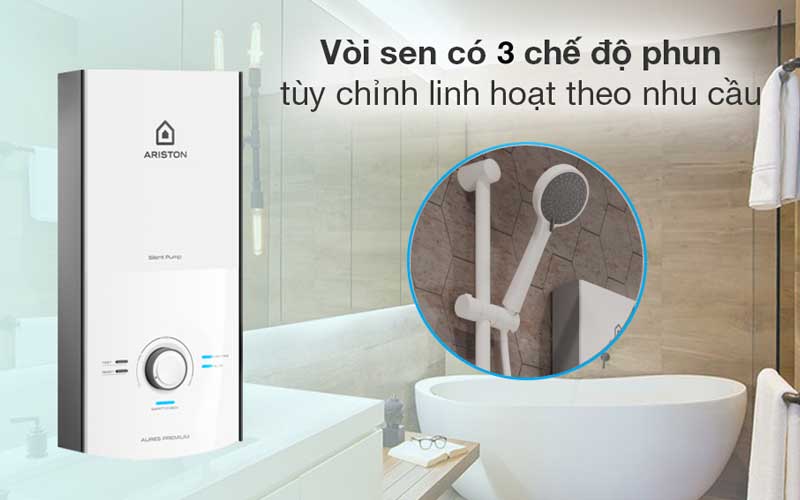 Máy nước nóng trực tiếp ARISTON AURES PREMIUM 4.5P  IVORY