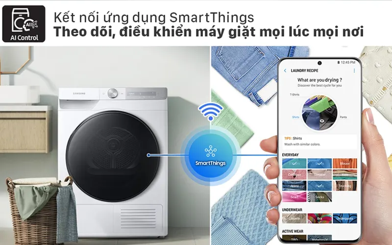 Máy sấy SAMSUNG 9kg DV90T7240BH/SV