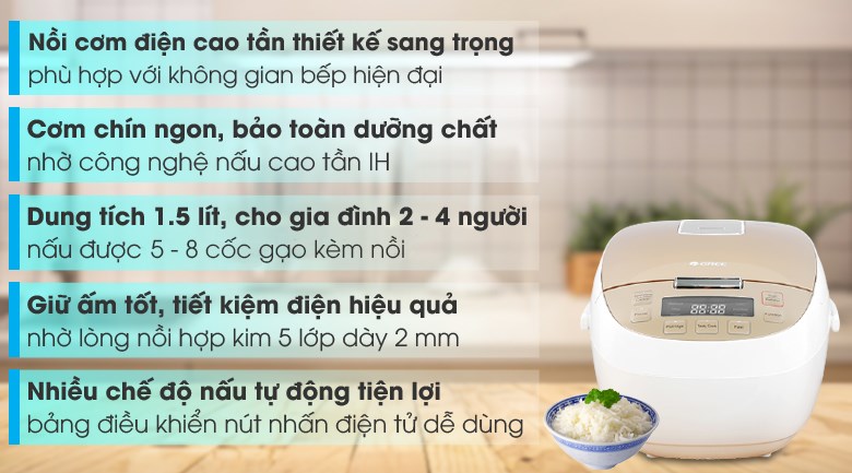 Nồi cơm điện cao tần - nấu cơm ngon hơn với chức năng cài đặt sẵn