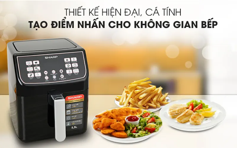 Nồi chiên không dầu SHARP KF-AF55EV-BK