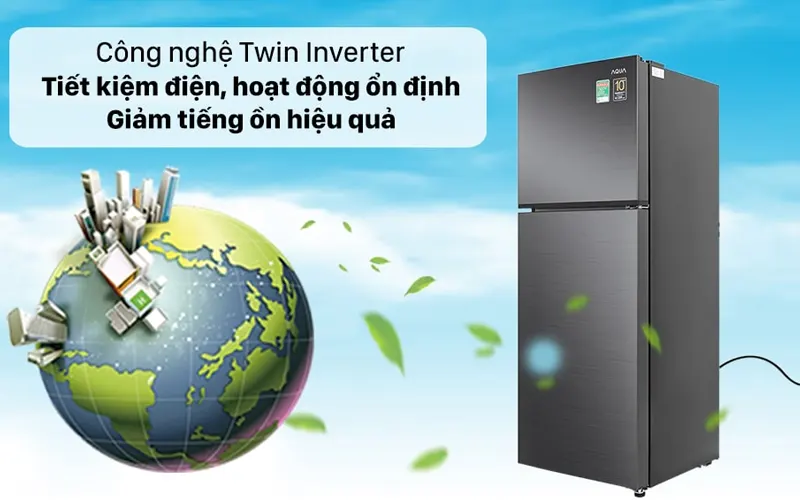 Tủ lạnh AQUA Inverter 222 lít T239FA(HB)