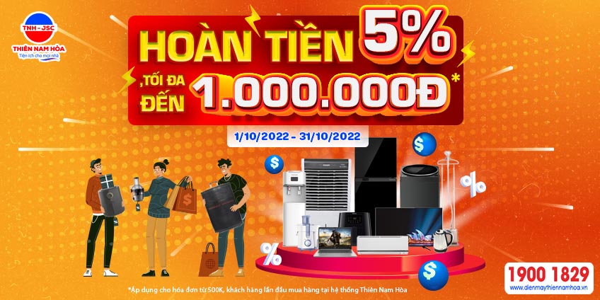 hoàn tiền 5%