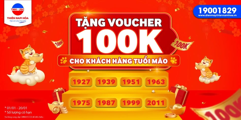 tang voucher 100K cho khach hang tuoi mao