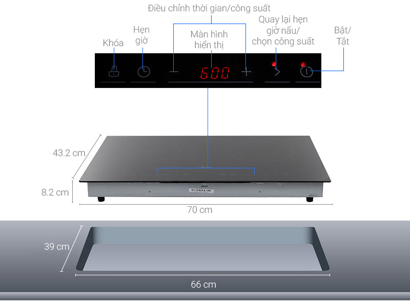 Các tính năng của bếp điện từ hồng ngoại Midea