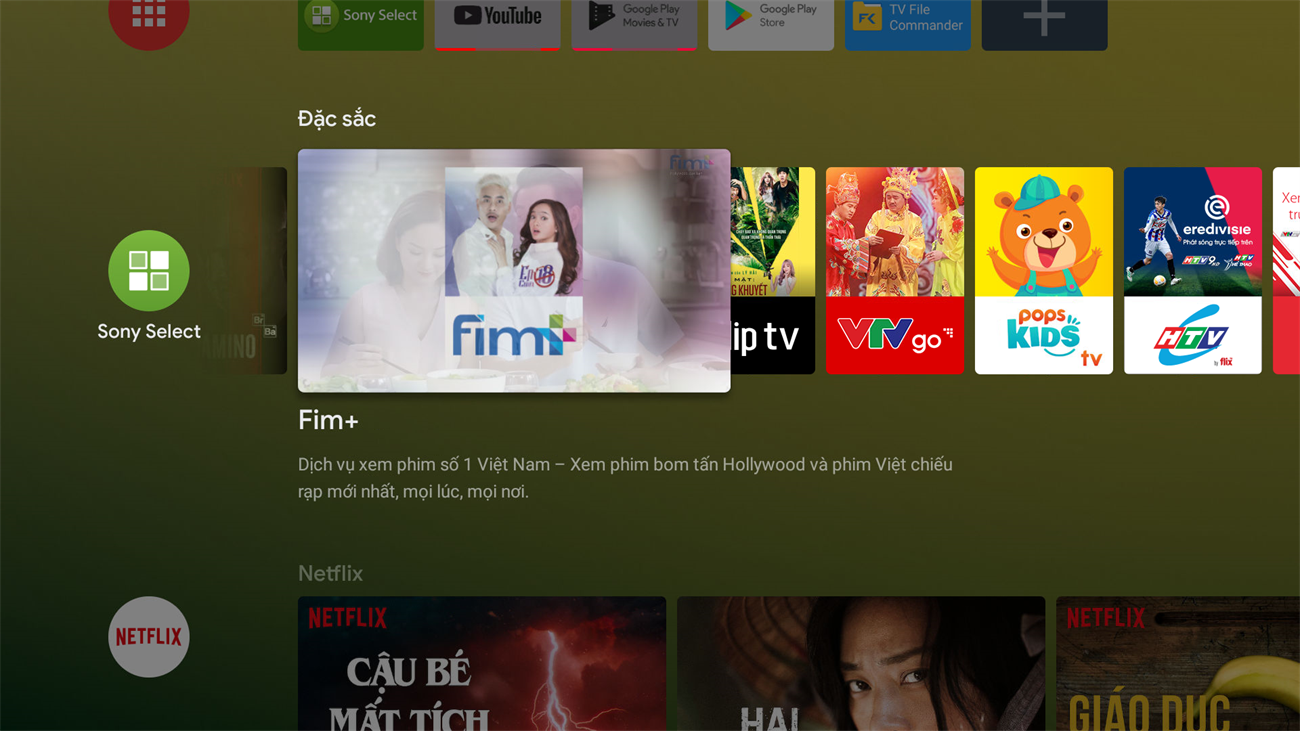 Hướng dẫn cách dùng ứng dụng Fim+ trên tivi Sony 2019