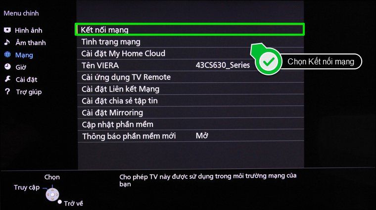 Hướng dẫn kết nối mạng trên chiếc Smart tivi Panasonic